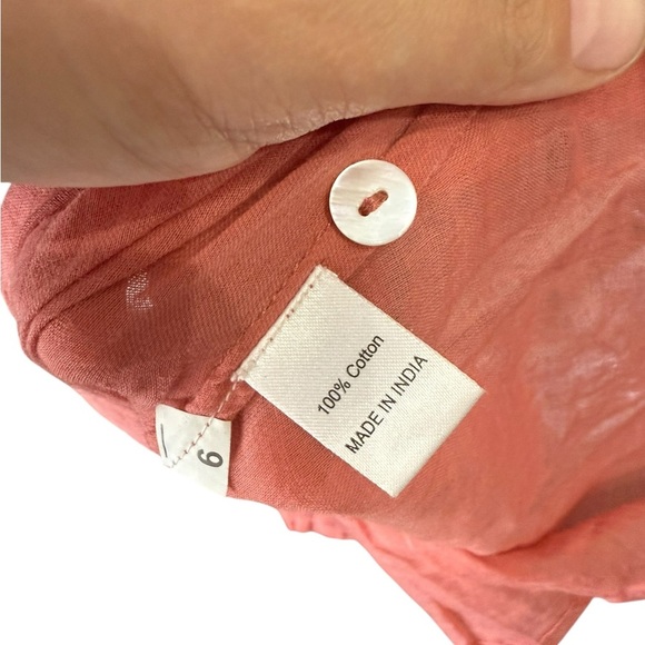 Banjanan Betty Abstract Ikat Print Pink Blue Medi Dress Organic Cotton Dress XL - Picture 7 of 9